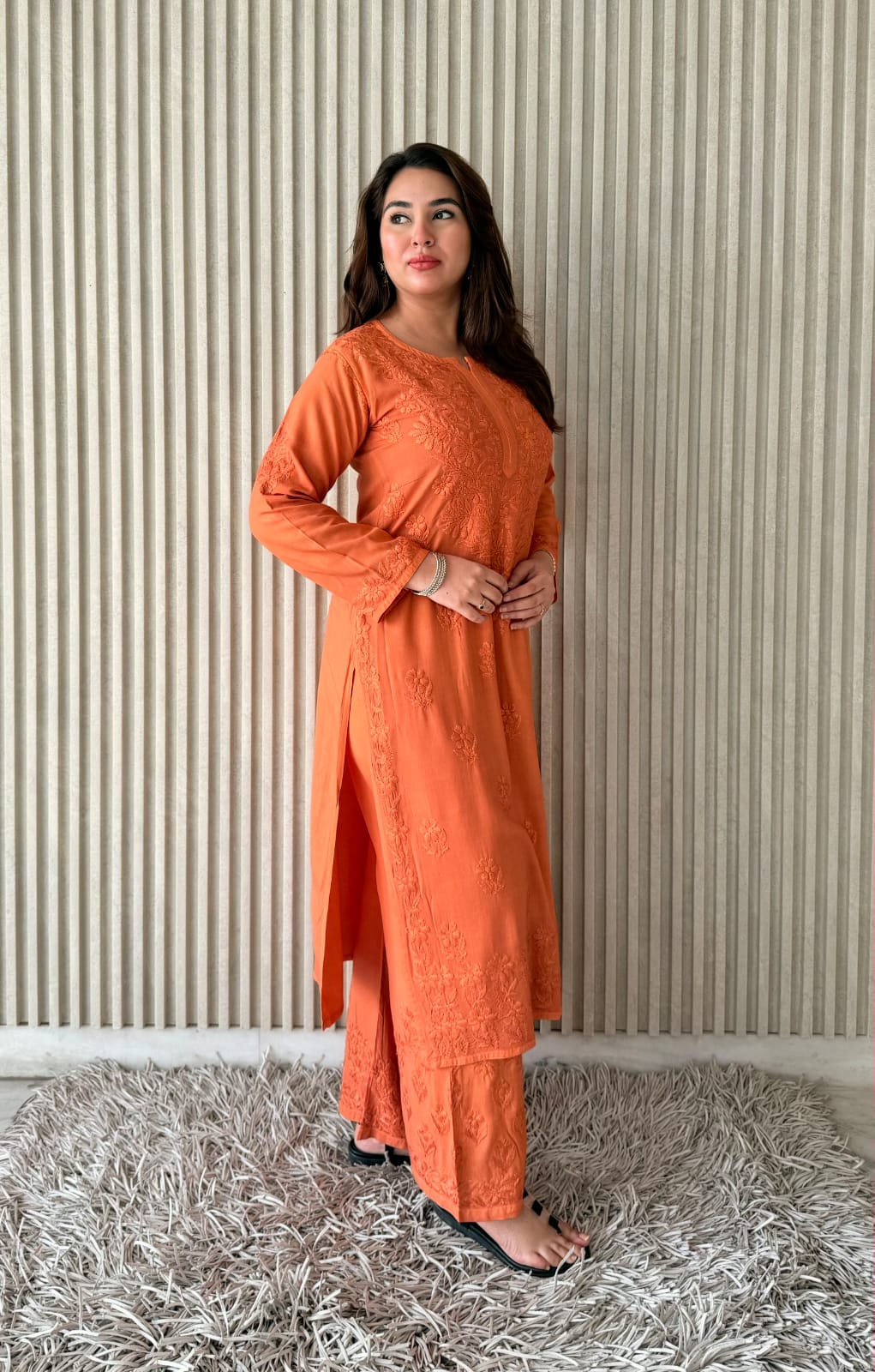 Lucknowi Chikankari Heavy Work Dyeble Rayon Plazo Set